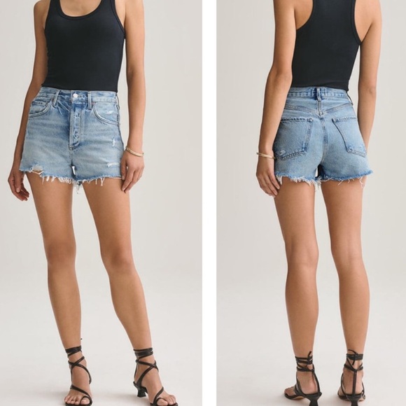 AGOLDE Jaden denim short 24 high waist - Picture 3 of 7